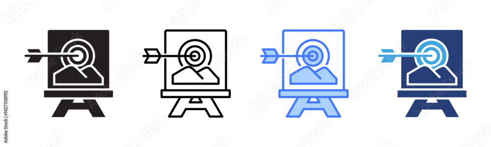 Poster goal icon sheet multiple style collection