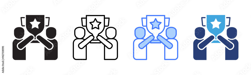 Poster achievement icon sheet multiple style collection