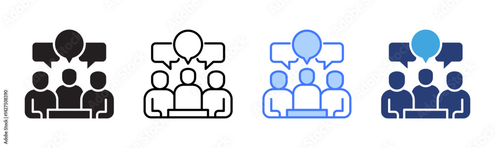 Poster conversation icon sheet multiple style collection
