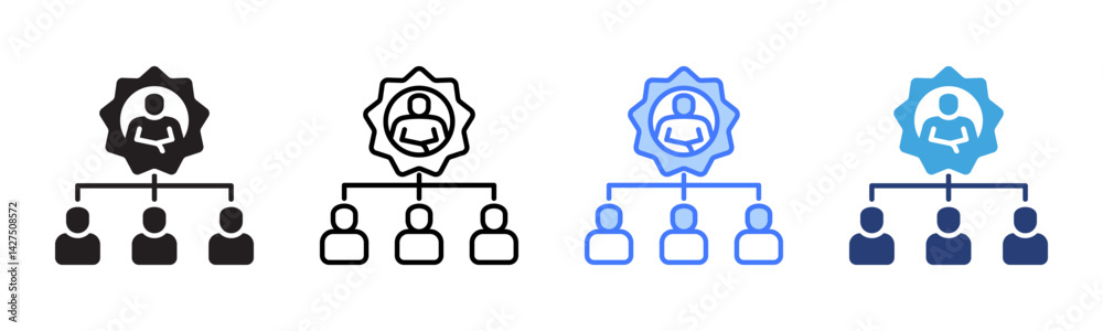 Poster organization icon sheet multiple style collection