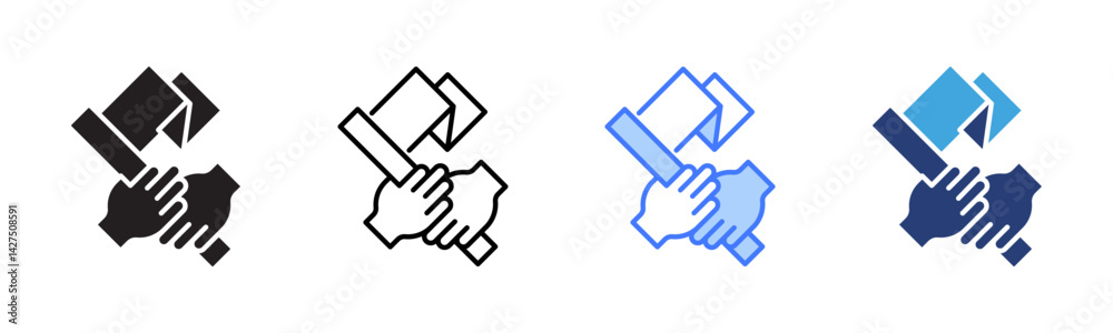 Poster Flag icon sheet multiple style collection