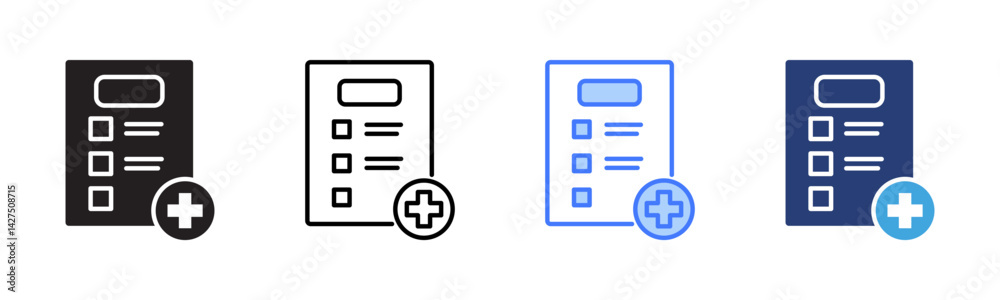 Poster Add Task icon sheet multiple style collection