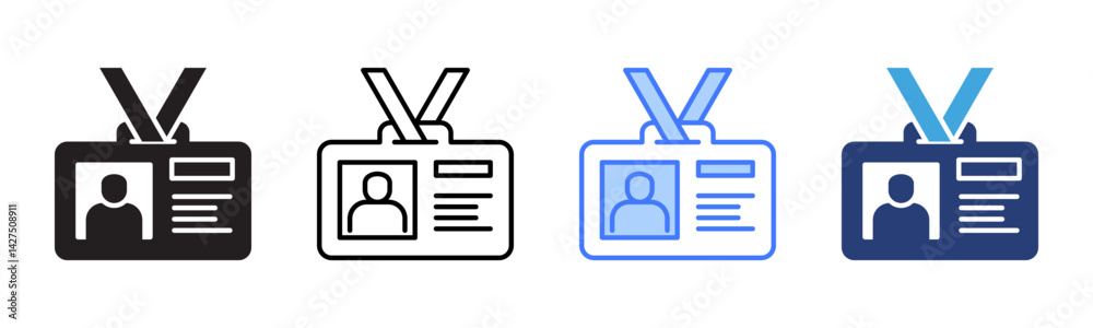 Poster id card icon sheet multiple style collection