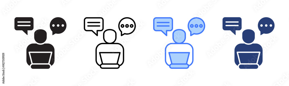 Aufkleber chat icon sheet multiple style collection