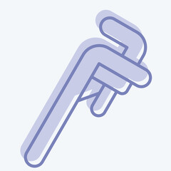Icon Pipe Wrench. related to Repair Tools symbol. two tone style. design editable