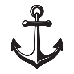 A anchor icon silhouette on white background Vector Design. 