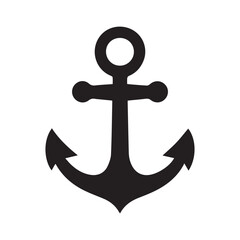 A anchor icon silhouette on white background Vector Design. 