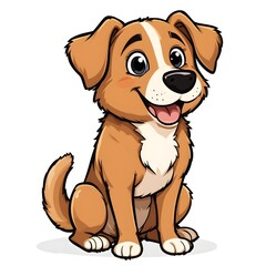 Cartoon illustration of a dog with white background 