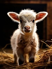 Fototapeta premium an AI Image Generator, Adorable Young Goat Standing in a Barn