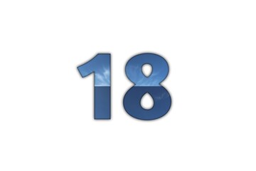 Number Eighteen Sky and Sea Graphic Design