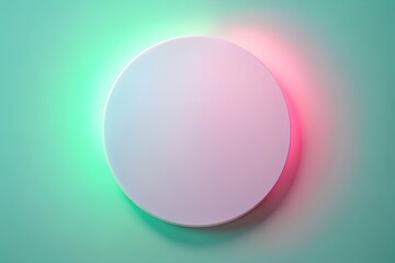 Top view of pastel circle podium product display with minimalist design