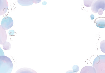 バブルのような水彩マーブルのフレーム