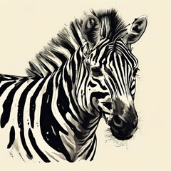 Fototapeta premium an AI Image Generator, Artistic Illustration of a Zebra