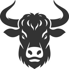 Silhouette of a cow head