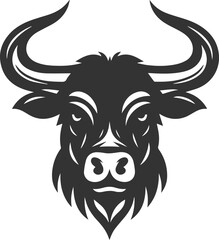 Fototapeta premium Silhouette of a cow head