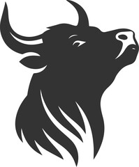 Silhouette of a cow head