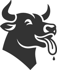 Silhouette of a cow head