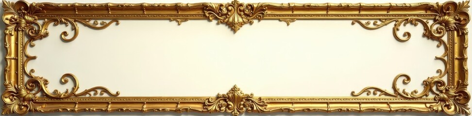 Intricate gold filigree frame with swirling vines, filigree, ornaments, swirl