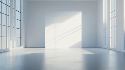 Obraz premium Artistic minimalism display bright studio white background modern design open space conceptual focus