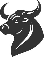 Silhouette of a cow head