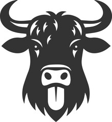 Silhouette of a cow head