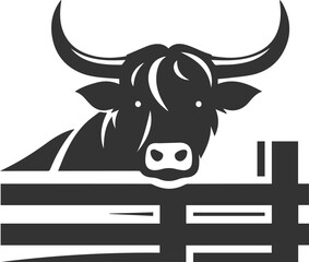 Silhouette of a cow head