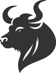 Silhouette of a cow head