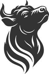 Silhouette of a cow head