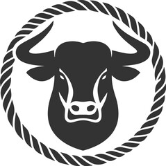 Silhouette of a cow head