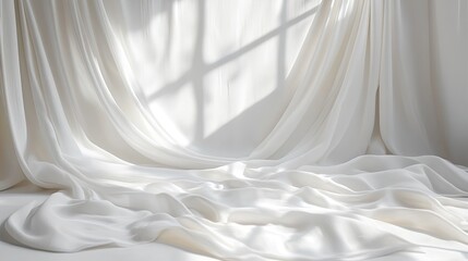 Obraz premium Elegant drapery art display studio setting still life photography soft light minimalist design