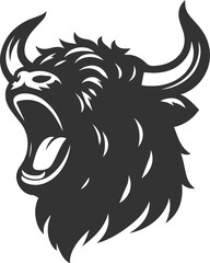 Silhouette of a cow head