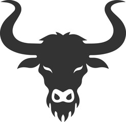 Silhouette of a cow head