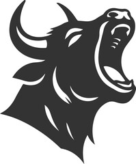 Silhouette of a cow head