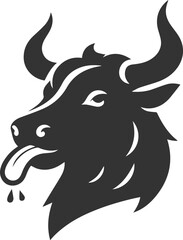 Silhouette of a cow head