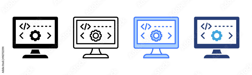 Poster Programming icon sheet multiple style collection