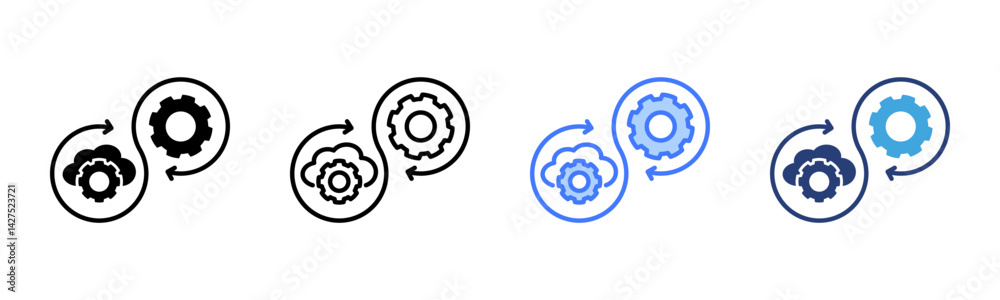 Poster Devops icon sheet multiple style collection