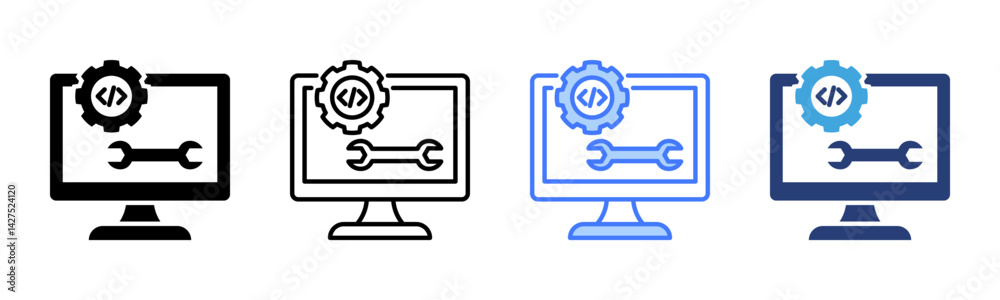 Poster Configuration icon sheet multiple style collection