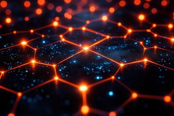 Network of glowing hexagons