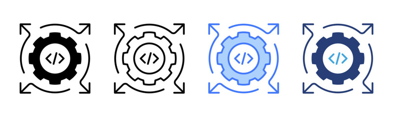Devops icon sheet multiple style collection