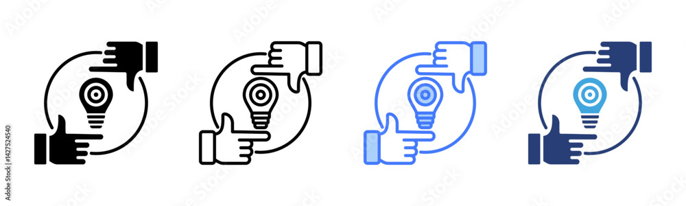 Poster focus icon sheet multiple style collection