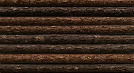 Obraz premium Wooden Log Wall Texture