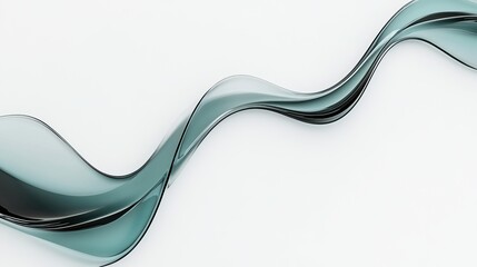 Abstract teal data flow on pure white background with minimalist keylines, tech startup presentation design