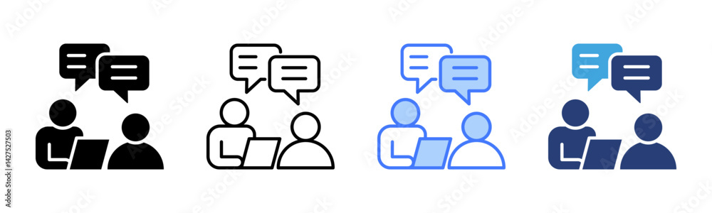 Poster Interview icon sheet multiple style collection