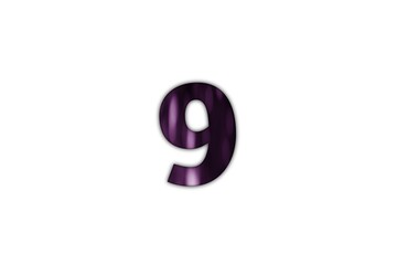 Stylish Number Nine with a Purple Gradient Texture