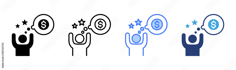 Poster expectation icon sheet multiple style collection