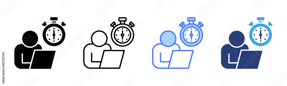 Poster Overtime icon sheet multiple style collection