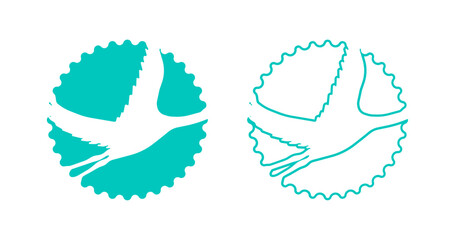 Teal flamingo line drawing vector illustration. Elegant turquoise bird graphic element icon. Colored aqua or cyan symbol perfect for tropical themes or branding. Isolated vibrant bird vector art
