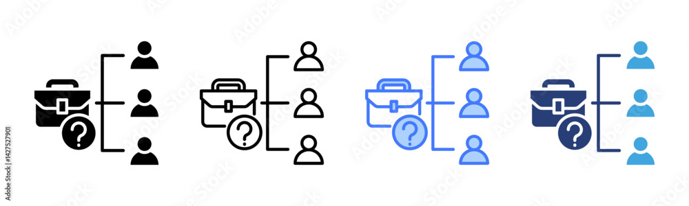 Poster Job Position icon sheet multiple style collection