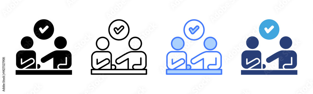 Poster Negotiation icon sheet multiple style collection