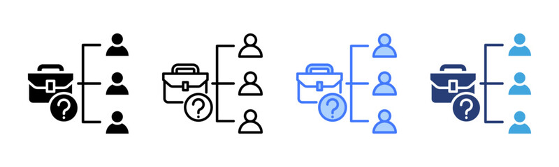 Fototapeta premium Job Position icon sheet multiple style collection